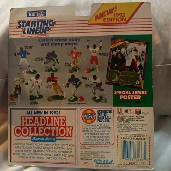 Emmitt Smith 1992 Starting Lineup SLU Figure Emmitt Smith Cowboys SEALED - Picture 2 of 2